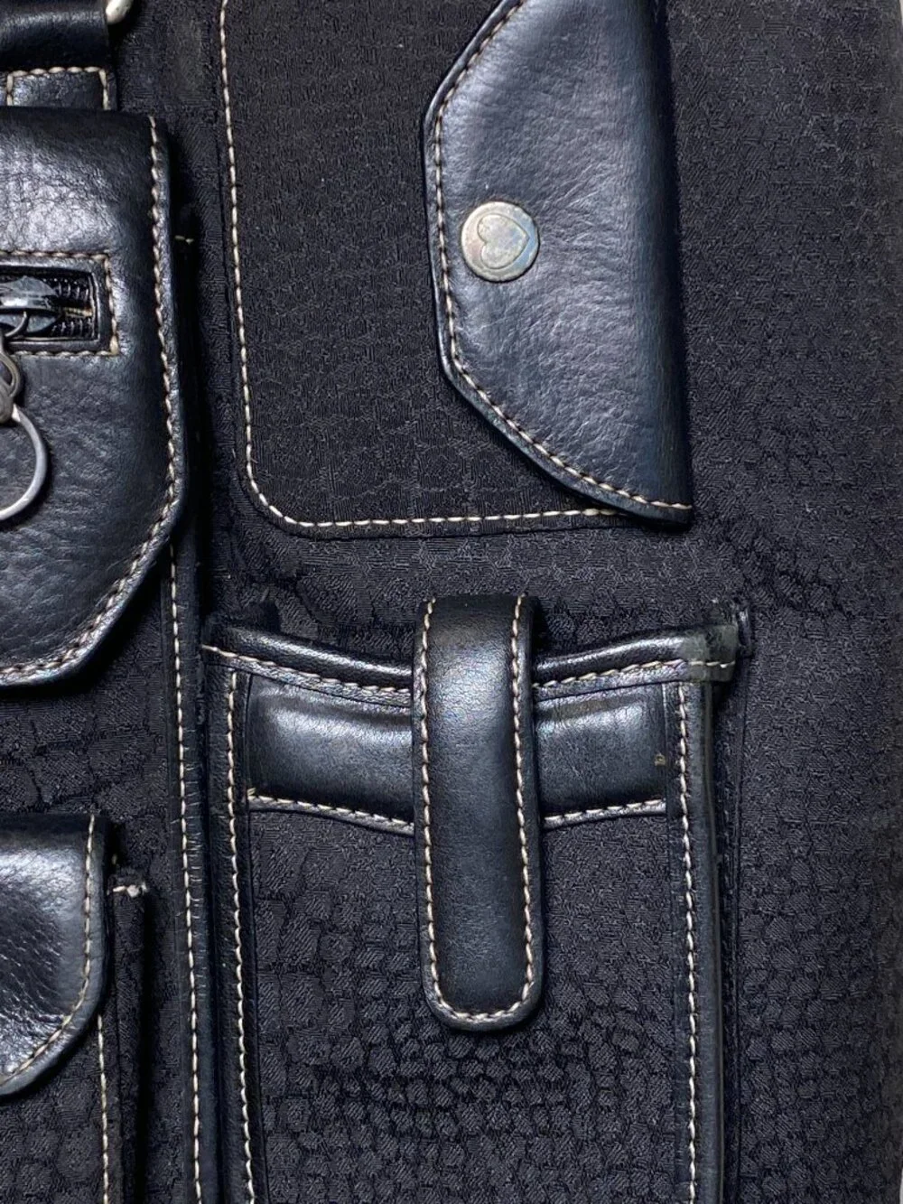 Brighton Black Organizer Briefcase Tote Laptop Work Bag Croc Embossed TLC